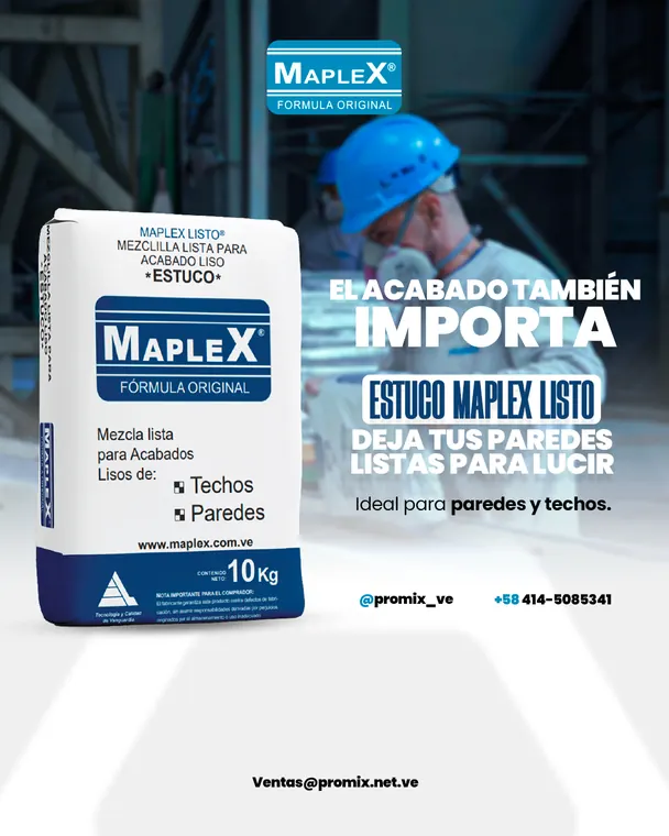 Promix · Maplex: estuco para acabados